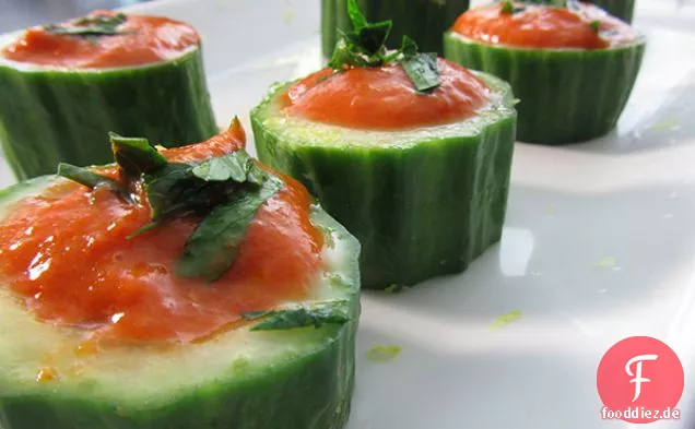 Glutenfreie vegane geröstete Paprika Tassen