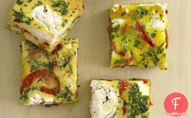 Rote Paprika Frittata Quadrate