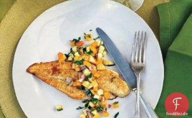 Nick Usners gebratener Fisch mit Squash-Salsa-Rezept