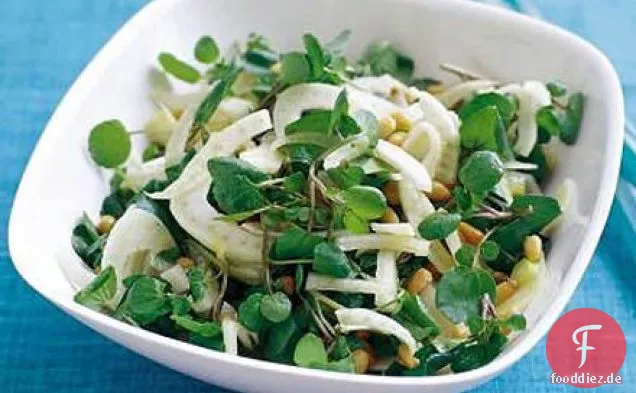 Fenchel, Brunnenkresse & Pinienkernen-Salat