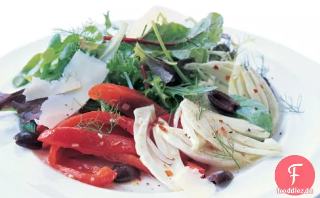 Gerösteter roter Paprika-Fenchel-Salat