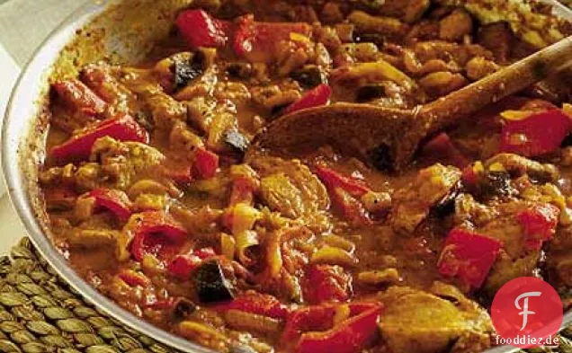 Würziges Schweinefleisch & Aubergine