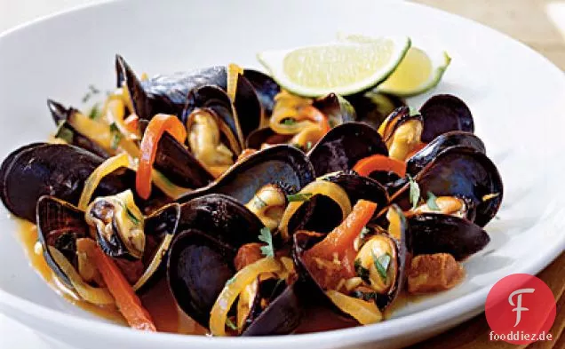 Muscheln mit Rotem Pfeffer und Chorizo