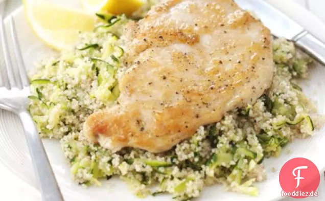 Huhn mit Zitrone & zucchini couscous