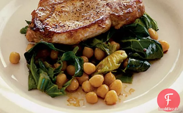 Schnelles Schweinefleisch mit Frühlingsgrüns