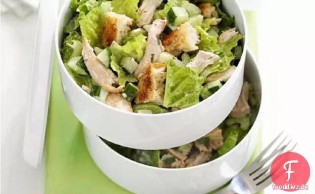 Große Huhn & geröstete Salat