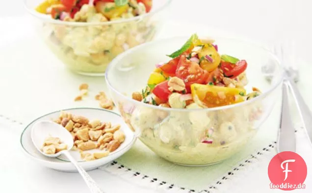 Hähnchen-Kichererbsen-Salat mit Curry-Joghurt-Dressing