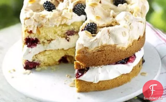 Blackberry & Mandel Baiser Kuchen