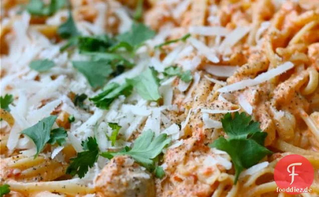 Gerösteter roter Pfeffer & Ziegenkäse Alfredo