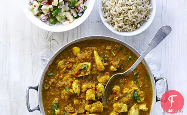 Duftendes gewürztes Huhn mit Bananen-Sambal