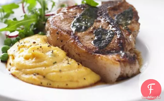 Kalbskoteletts mit Salbei & cremiger Squash Polenta