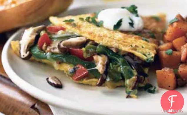 Pilz-Paprika-Omelett mit Fontina