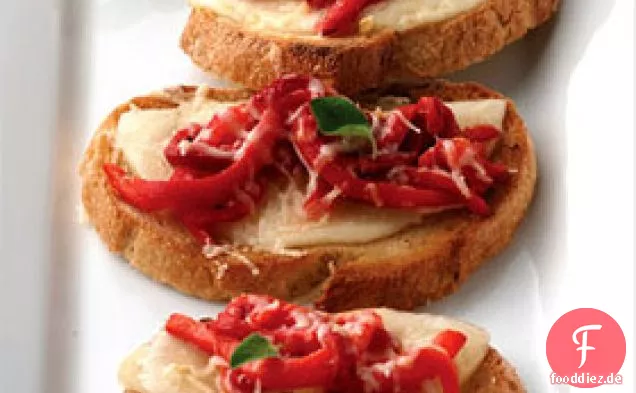 Gerösteter roter Pfeffer Crostini