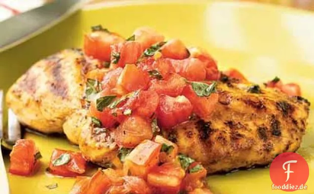 Gegrilltes Hähnchen mit italienischer Salsa