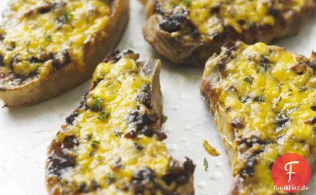 Käse & Zwiebel Schweinekoteletts