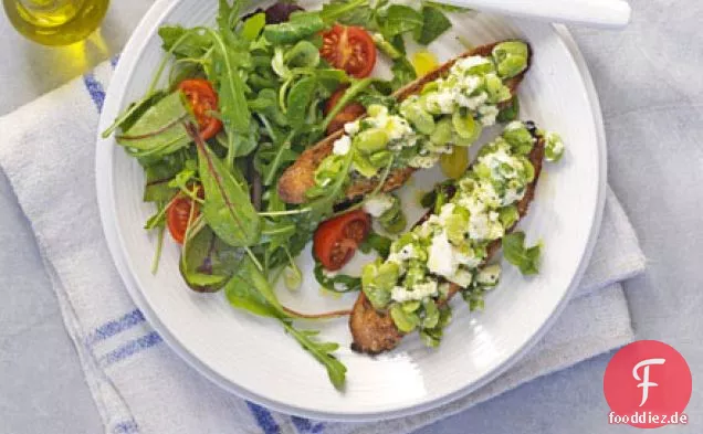 Saubohnen- & Feta-Käse-Toast