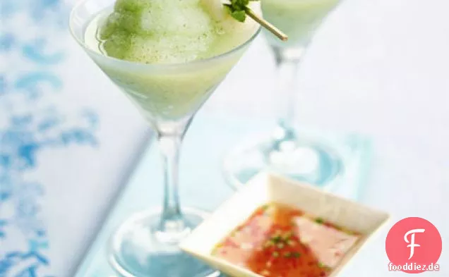 Gefrorene Litschi & Minze cocktails