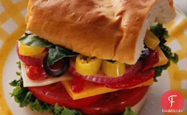 Gebratener roter Pfeffer gefülltes Sandwich