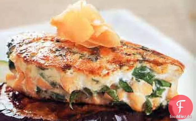 Lachsburger mit Spinat und Ingwer