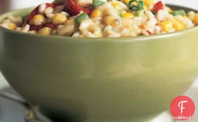 Monterey Jack, Mais und gerösteter roter Pfeffer Risotto