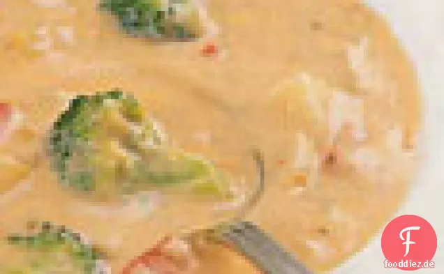 Brokkoli, Paprika und Cheddar Chowder