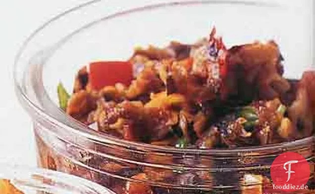 Geröstete Auberginen und Paprika Topping