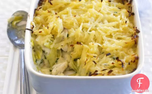 Rosti-gekrönte Fischpastete