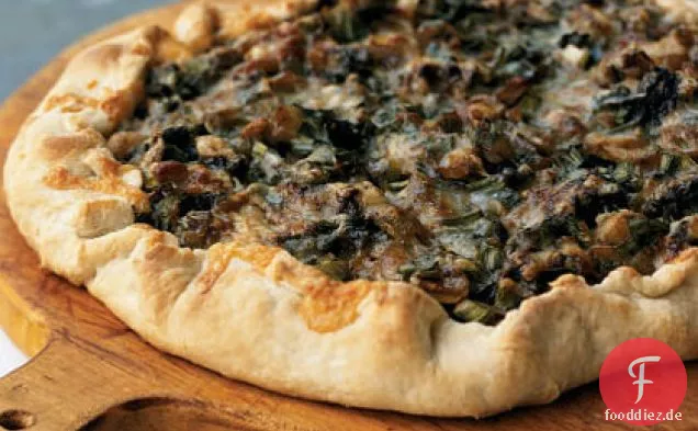 Frühlingszwiebel und Morchel Galette