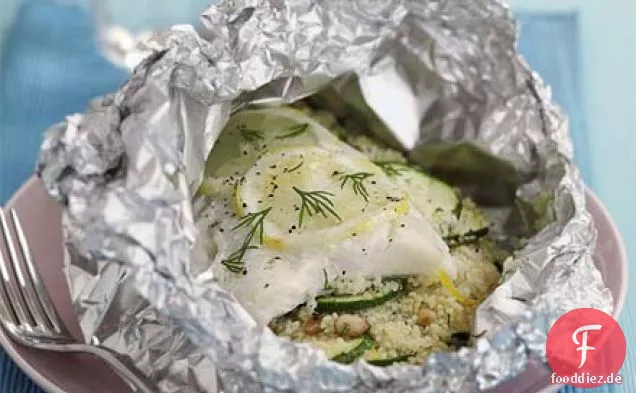 Couscous & Fisch in einer Tüte