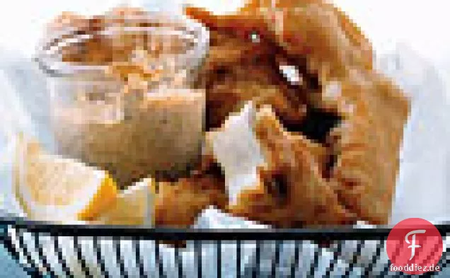 Bierteig Fisch mit Geräuchertem Paprika Mayonnaise