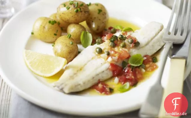 Gegrillter Bass mit Sauce Vierge