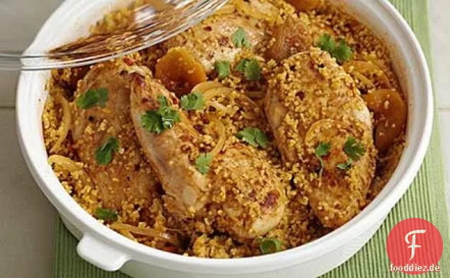 Harissa-gewürztes Huhn mit Bulgur Weizen