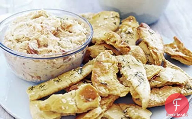 Geräucherter Lachs & Bohnendip mit knusprigen Pittas