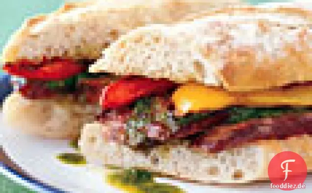 Gegrillte Steak-Sandwiches mit Chimichurri und Paprika