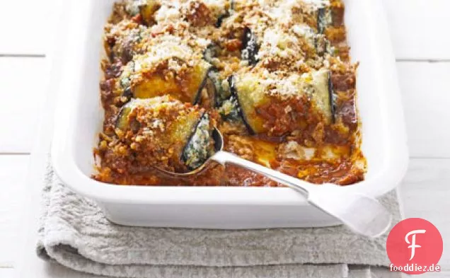 Auberginenröllchen mit Spinat & ricotta