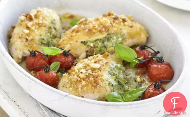 Cremiges Pesto-Huhn mit gerösteten Tomaten