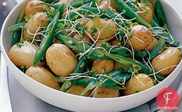 Neue Kartoffeln mit Bohnen & Kresse
