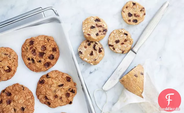 Slice-and-Bake-Haferflocken-Rosinen-Cookies