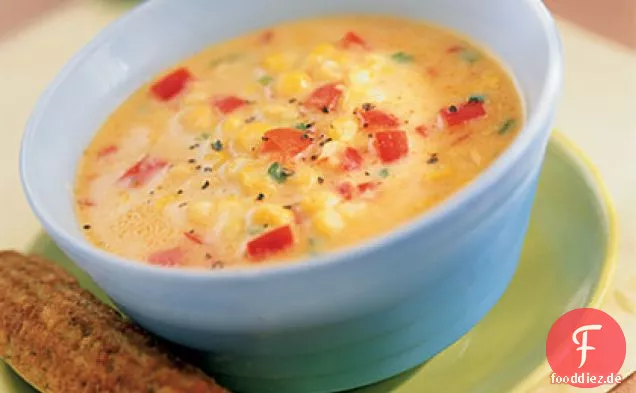 Südwestliche Mais- und Paprika-Suppe