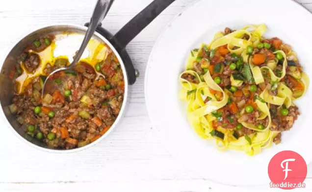 Mehr Gemüse, weniger Fleisch Sommer-Bolognese