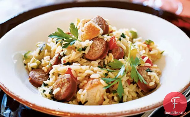 Huhn und Wurst Jambalaya