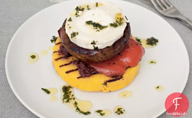 Ziegenkäse und Polenta Stapel Rezept