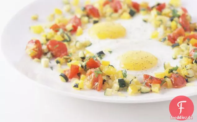 Spiegeleier mit Gemüsekonfetti
