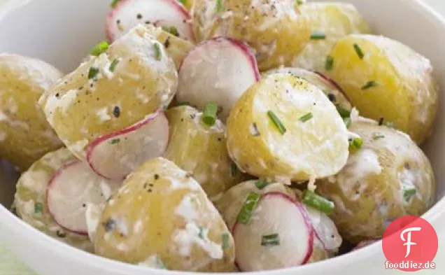 Jersey Royal Salat mit Meerrettichcreme