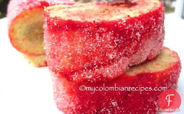 Rollo Rojo de Guayaba (Kolumbianischer roter Rollkuchen mit Guave)