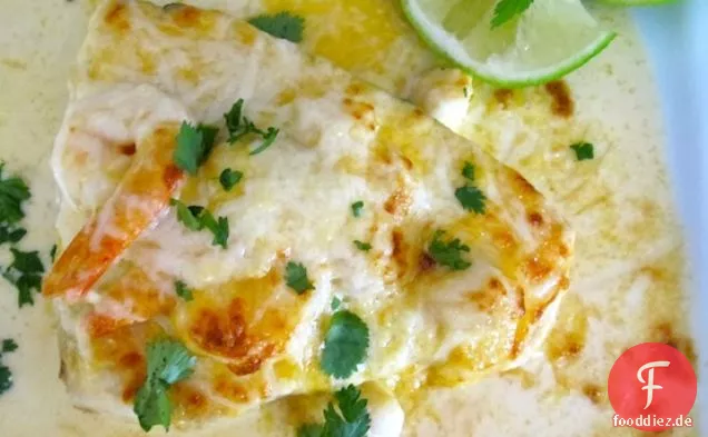 Pescado Gratinado con Camarones (Fisch und Garnelen überbacken)