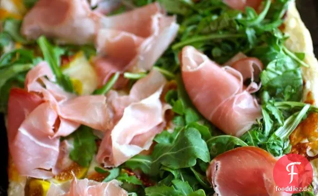 Rucola, Feige und Schinken-Torte