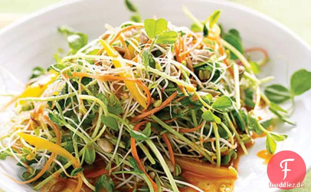 Würzig Sonnenblumen-Salat mit Karotten-Dressing