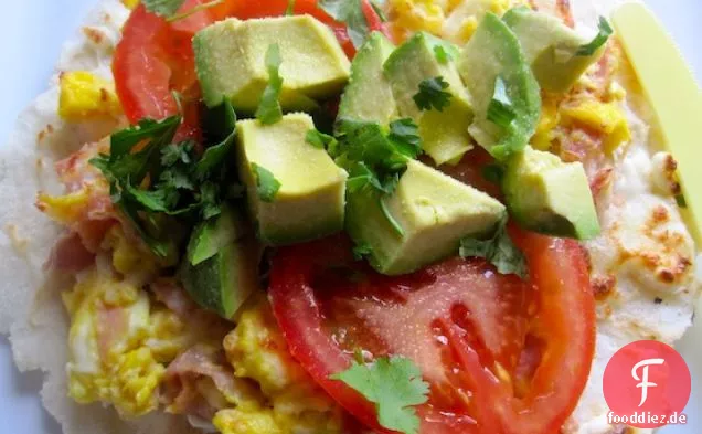 Arepa con Huevo y Jamon Gratinada (Arepa mit Ei und Schinken Al Gratin)