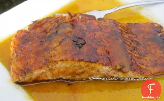 Salmón con Salsa de Mandarina (Lachs mit Tangerine sauce)
